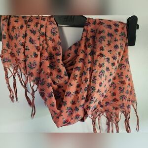 Aerie Peach Floral Scarf